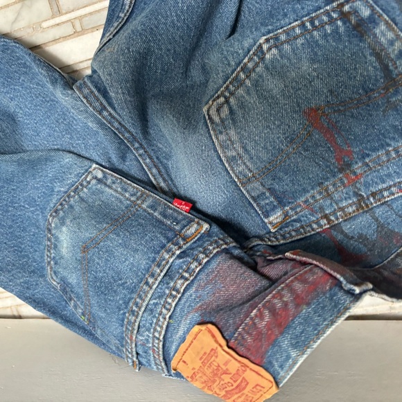 Vtg 80s Levi’s 501 Fly Button Red Tab Denim Jeans 36  Usa Made 501-0115 AS IS - Picture 16 of 16